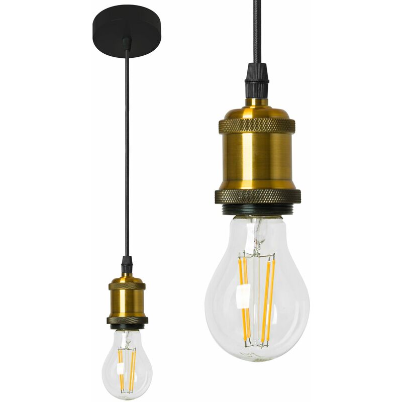 foto del prodotto lampada a sospensione app005 1cp lumo oro 1 punti luce e27 regolabile