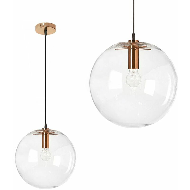 foto del prodotto lampada a sospensione app038 3cp lassi vetro rosa oro 20cm e27