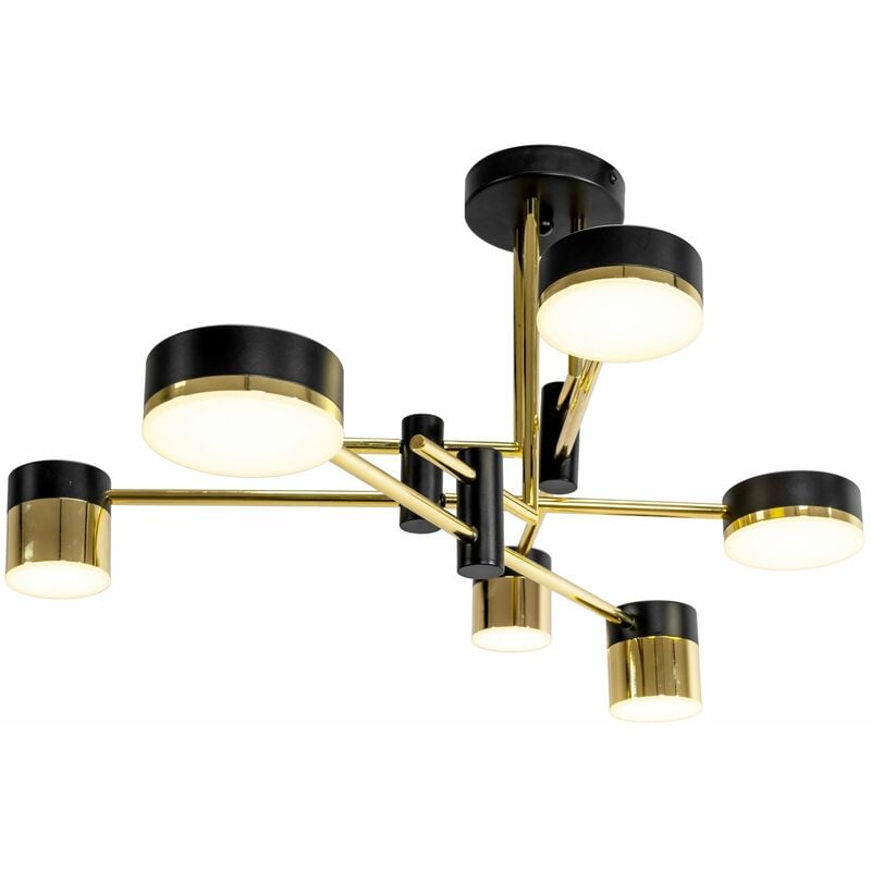 foto del prodotto lampada a sospensione app1002 6c nero oro led 6 punti luce 45w 78x78x37,5cm