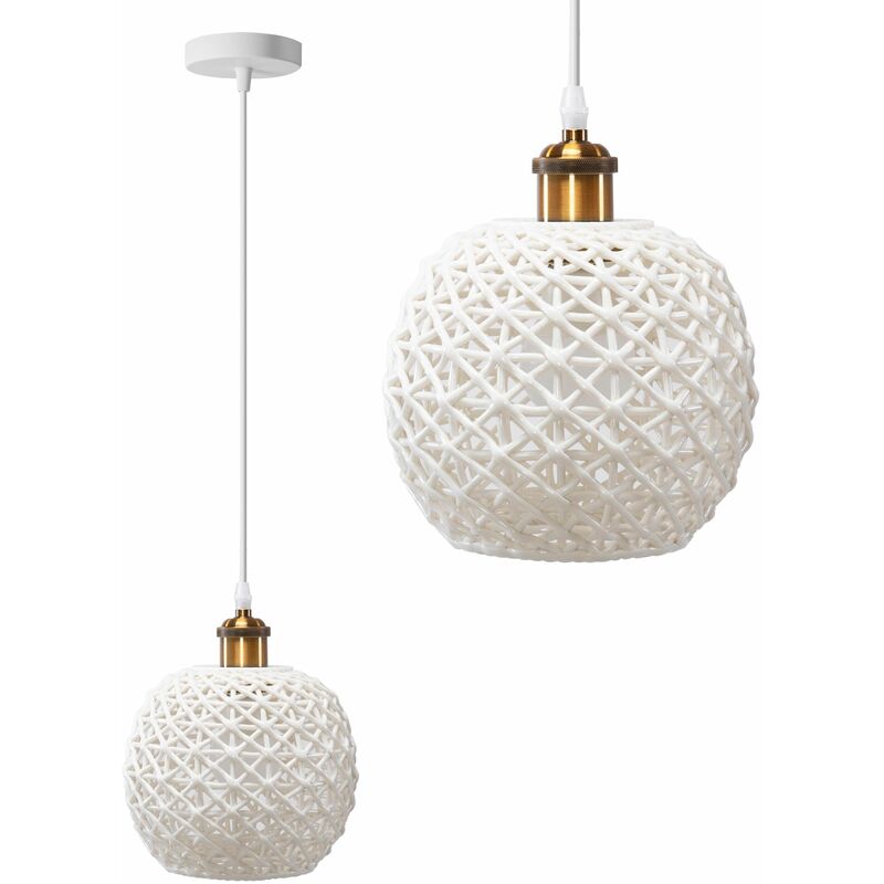 foto del prodotto lampada a sospensione app1007 1cp bianco o 1 punti luce e27 18x18x66,5 106,5cm regolabile