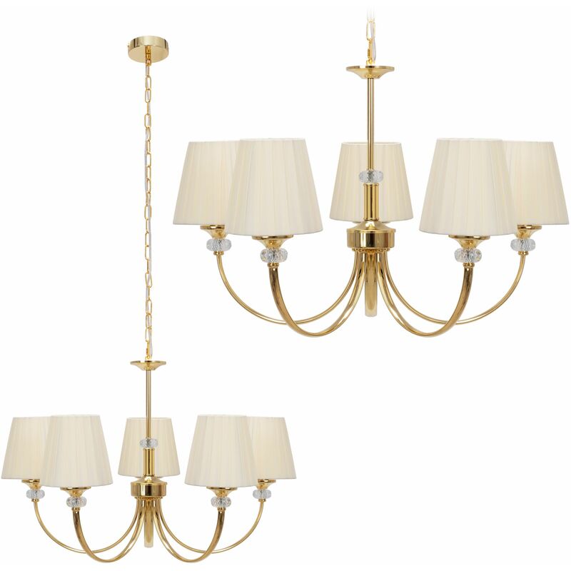 foto del prodotto lampada a sospensione app1014 5cp cristallo 5 punti luce e14 15x68x43cm