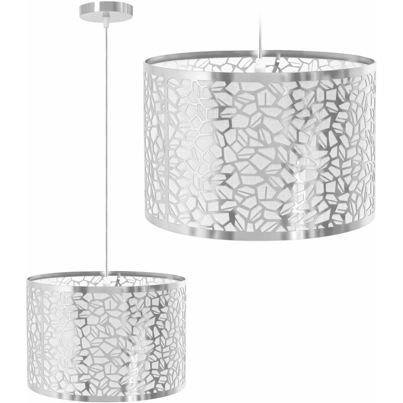foto del prodotto lampada a sospensione app1015 1cp cromo tondo 1 punti luce e27 30x30x20 110cm regolabile
