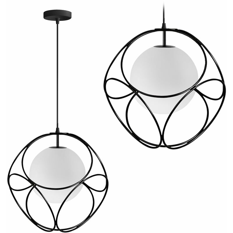 foto del prodotto lampada a sospensione app1019 1cp nero 1 punti luce e27 34x34cm regolabile
