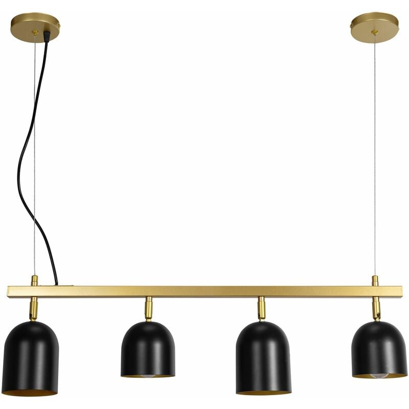 foto del prodotto lampada a sospensione app1031 4cp oro nero 4 punti luce e27 74x10x20 110cm regolabile