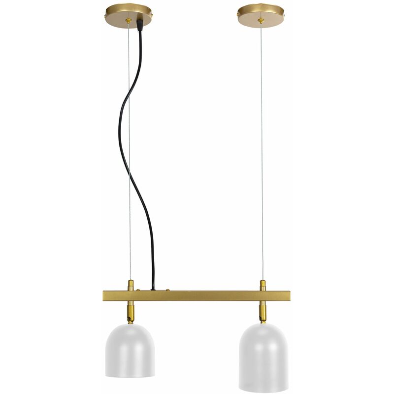 foto del prodotto lampada a sospensione app1032 2cp oro bianco 2 punti luce e27 38x10x20 110cm regolabile