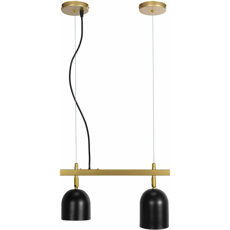 foto del prodotto lampada a sospensione app1033-2c oro nero 2-punti luce e27 38x10x20-110cm regolabile