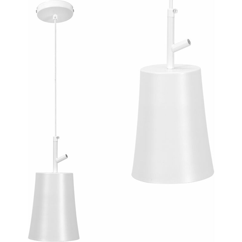 foto del prodotto lampada a sospensione app1035 1cp bianco 1 punti luce e27 13x13x26,5 107cm regolabile