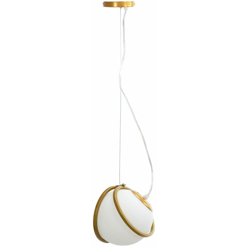 foto del prodotto lampada a sospensione app1088 1cp oro bianco sfera 1 punti luce e27 14x14x16 106cm regolabile