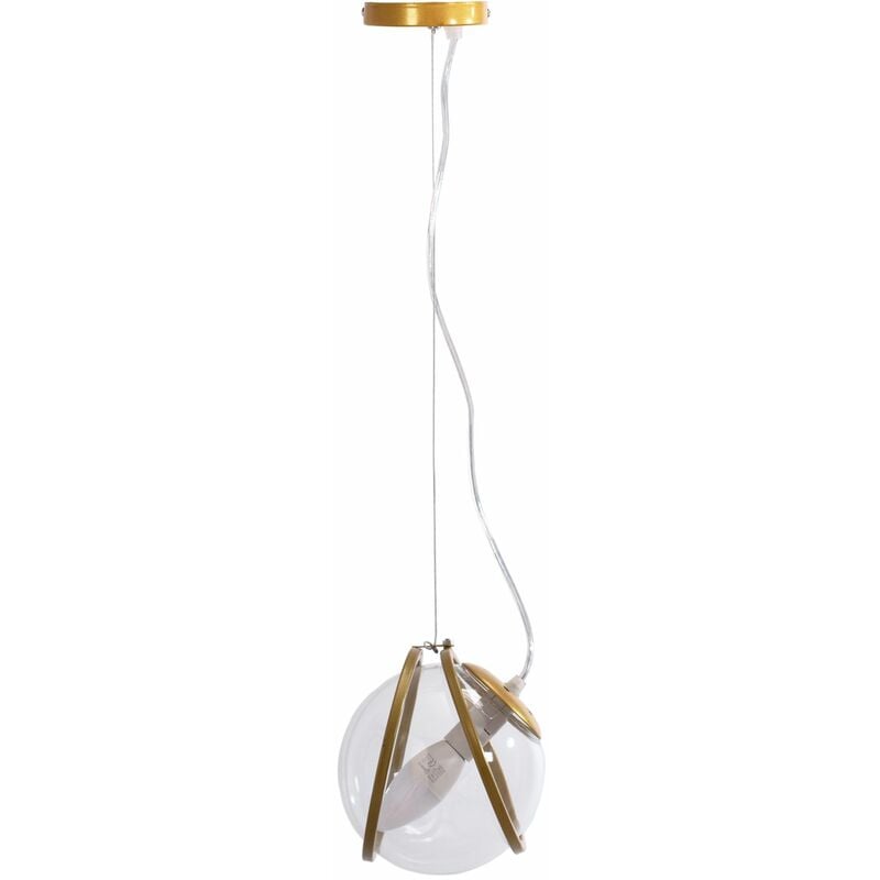 foto del prodotto lampada a sospensione app1089 1cp oro trasparente sfera 1 punti luce e27 14x14x16 106cm regolabile