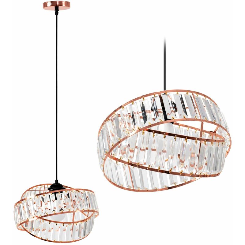 foto del prodotto lampada a sospensione app1105 1cp cristallo rosa oro 1 punti luce e14 30x30x18 108cm regolabile