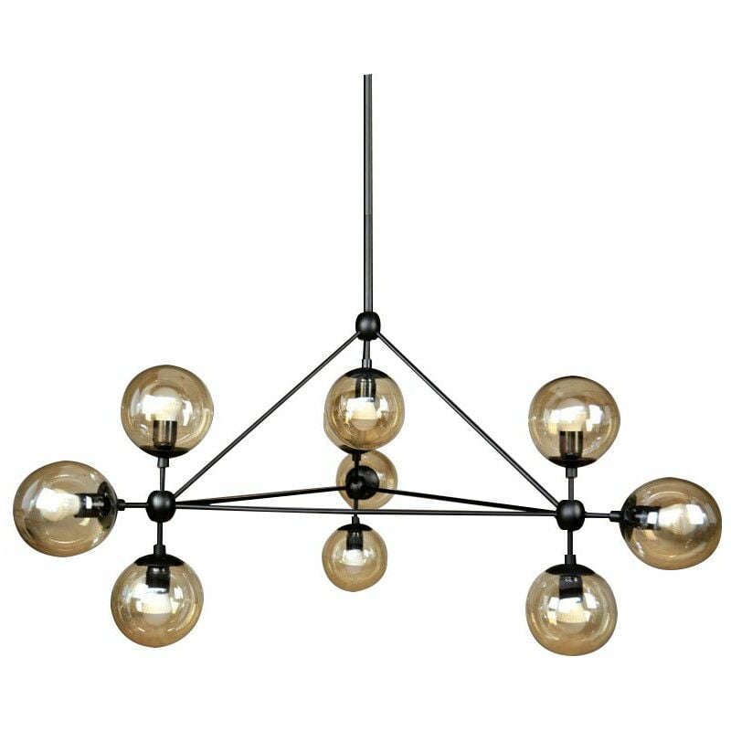 foto del prodotto lampada a sospensione app264 10c nero 10 punti luce e27 105x105x85cm