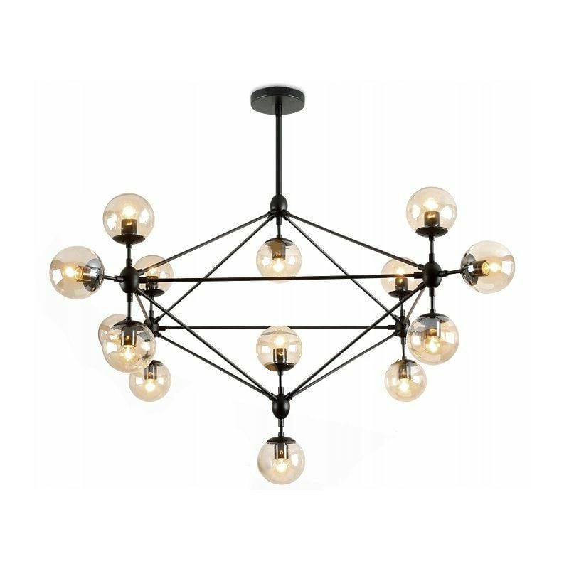 immagine 0 del prodotto lampada a sospensione app265 15c metallo industriale nero 15 punti luce e27 93x93x110cm