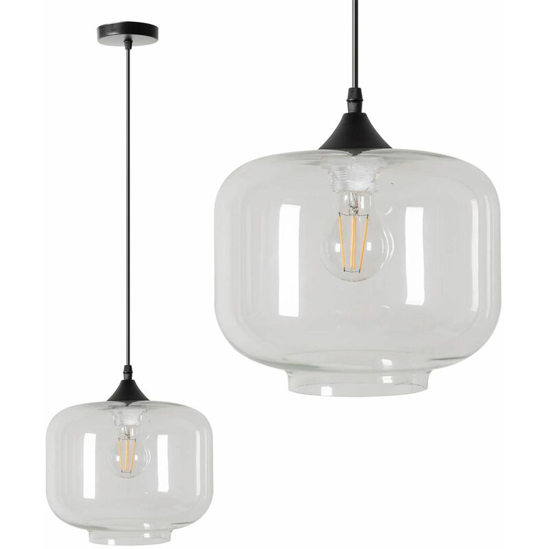 foto del prodotto lampada a sospensione app312 1cp vetro loft 1 punti luce e27