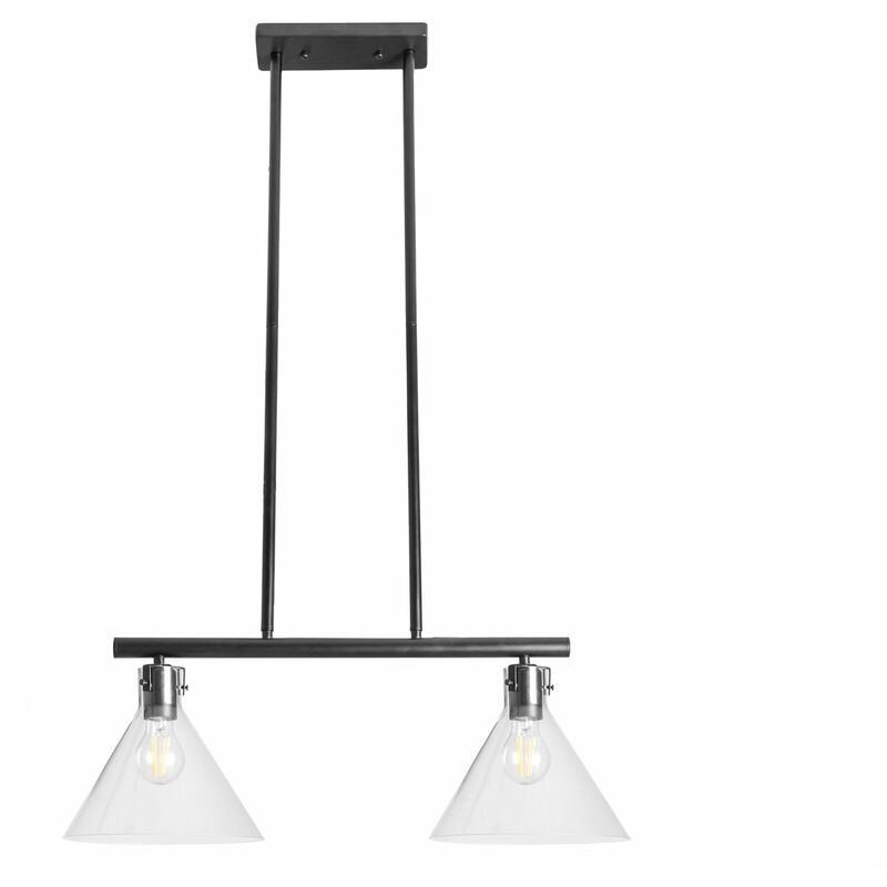 immagine 0 del prodotto lampada a sospensione app317 2cp vetro metallo 2 punti luce e27 23,5x60x108cm
