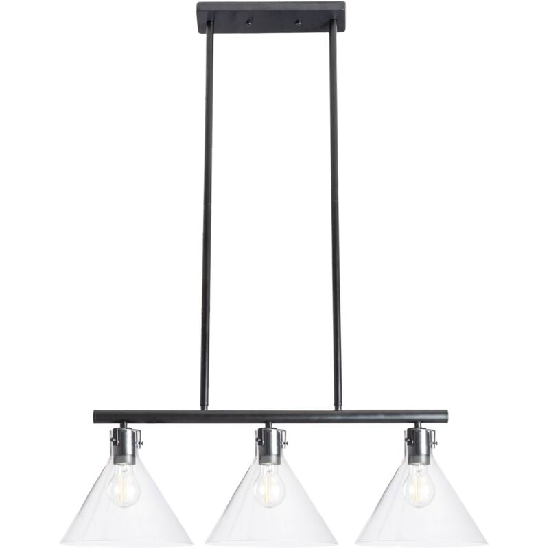 foto del prodotto lampada a sospensione app318 3cp vetro metallo 3 punti luce e27 23,5x80x108cm