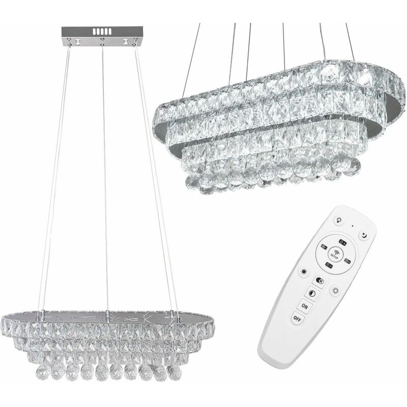 foto del prodotto lampada a sospensione app417 cp cristallo led telecomando 27,5x64x21,5cm regolabile