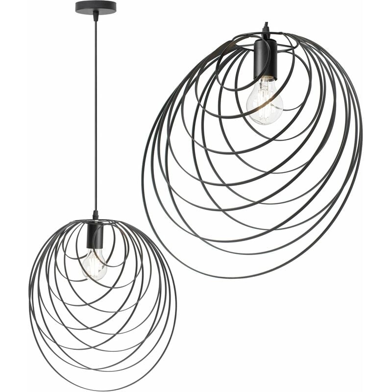foto del prodotto lampada a sospensione app426 1cp geometrico nero 1 punti luce e27 40,5x40,5x39cm regolabile