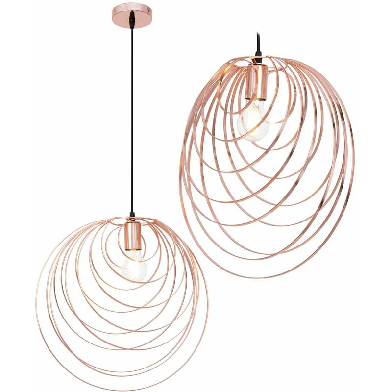 foto del prodotto lampada a sospensione app427 1cp geometrico rosa oro 1 punti luce e27 40,5x40,5x39cm regolabile