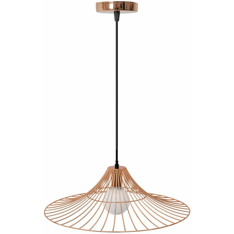 foto del prodotto lampada a sospensione app483 1cp flash loft rosa oro tondo 1 punti luce e27 50x50x15 75cm regolabile