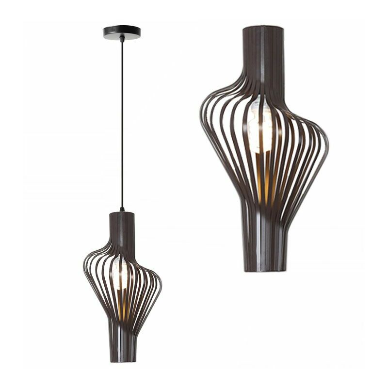 foto del prodotto lampada a sospensione app484 1cp geometrico nero 1 punti luce e27 28x28x53,5cm regolabile