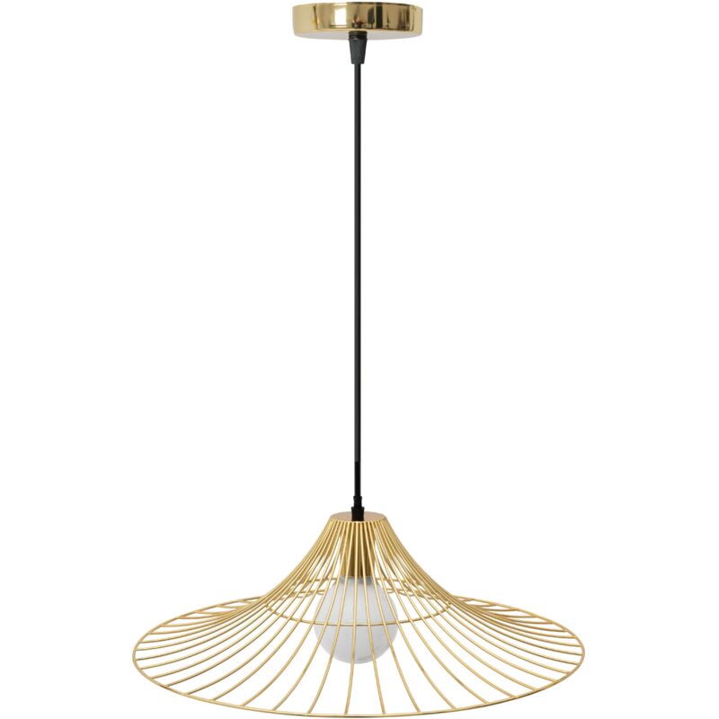 foto del prodotto lampada a sospensione app499 1cp piatto loft oro tondo 1 punti luce e27 50x50x15 75cm regolabile