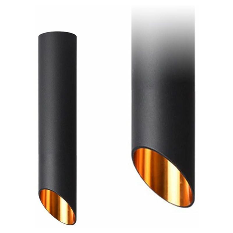 foto del prodotto lampada a sospensione app572-1c moderno nero oro 30 cm tubo 1-punti luce gu-10 6x6x30cm