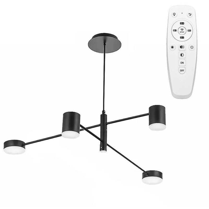 foto del prodotto lampada a sospensione app596 4c moderno 4 braccio nero 4 punti luce 76x76x72,5cm