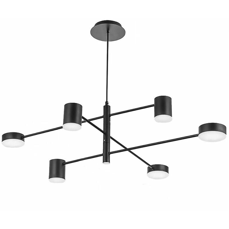 foto del prodotto lampada a sospensione app597 6c moderno 6 braccio nero 6 punti luce 76x76x80cm