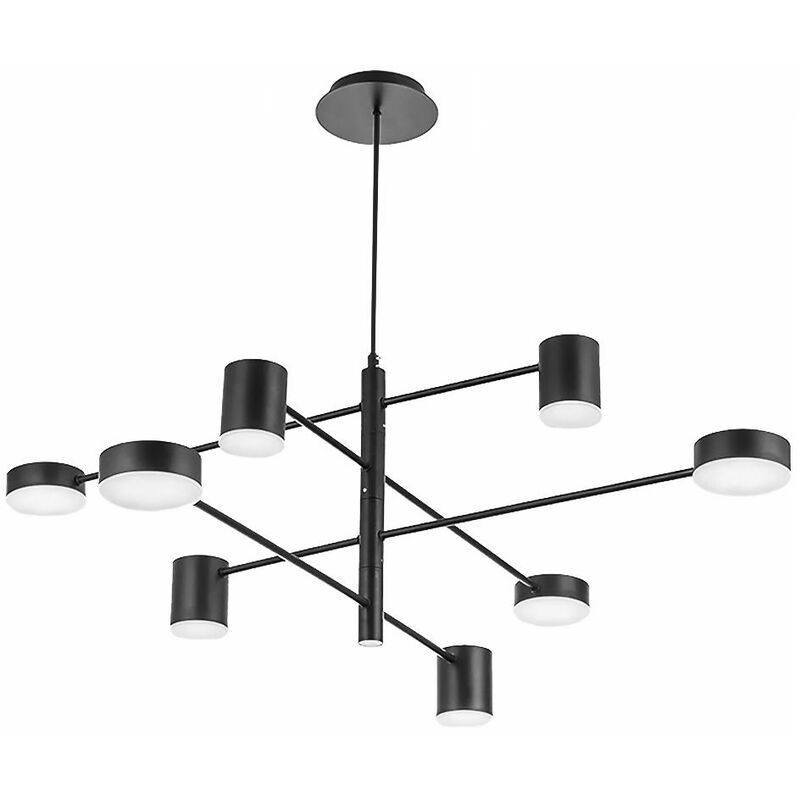 foto del prodotto lampada a sospensione app598 8c moderno 8 braccio nero 8 punti luce 76x76x87,5cm