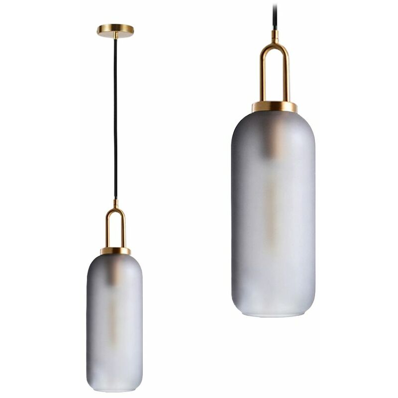 foto del prodotto lampada a sospensione app628 1cp vetro tubo 1 punti luce e27 13x13x43 95cm regolabile