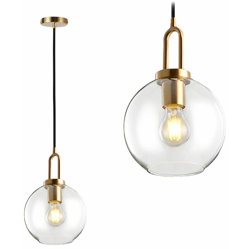 foto del prodotto lampada a sospensione app629 1cp vetro sfera 20cm 1 punti luce e27 20x20x30 80cm regolabile