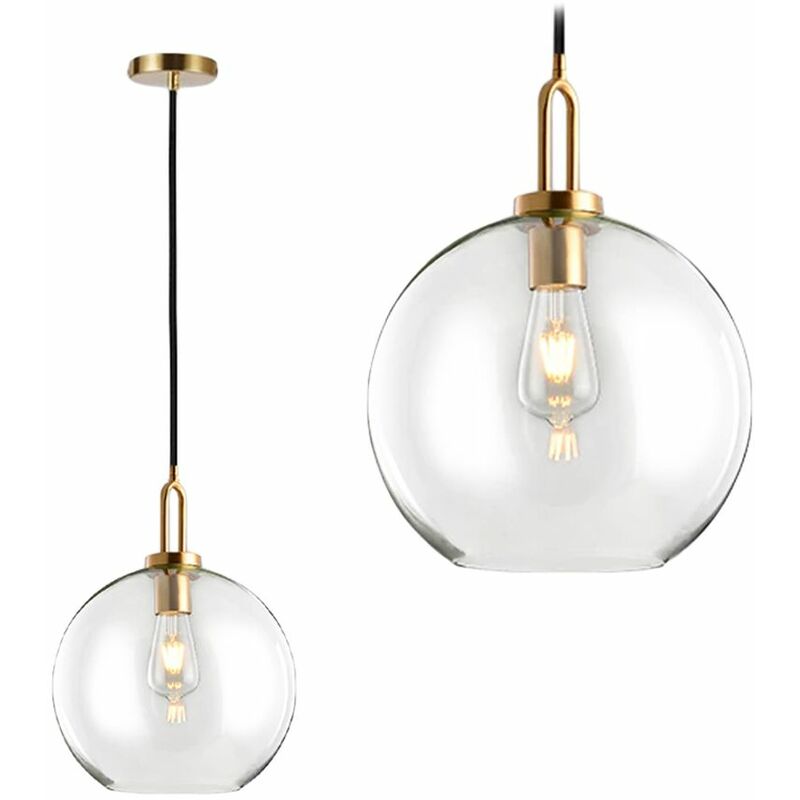 foto del prodotto lampada a sospensione app630 1cp vetro sfera 25cm 1 punti luce e27 25x25x50 115cm regolabile