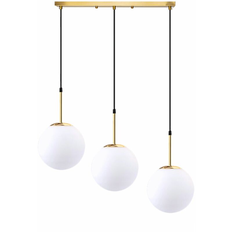 foto del prodotto lampada a sospensione app655 3cp oro 3 punti luce e27 20x50x20 90cm regolabile