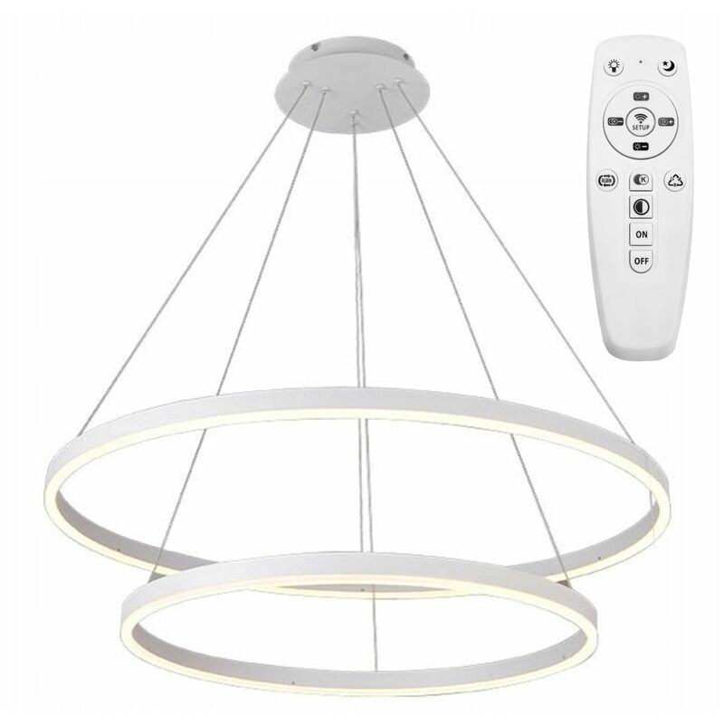 foto del prodotto lampada a sospensione app659 vegas 40 60 led telecomando cerchi 2 punti luce 60x60x50 100cm regolabile
