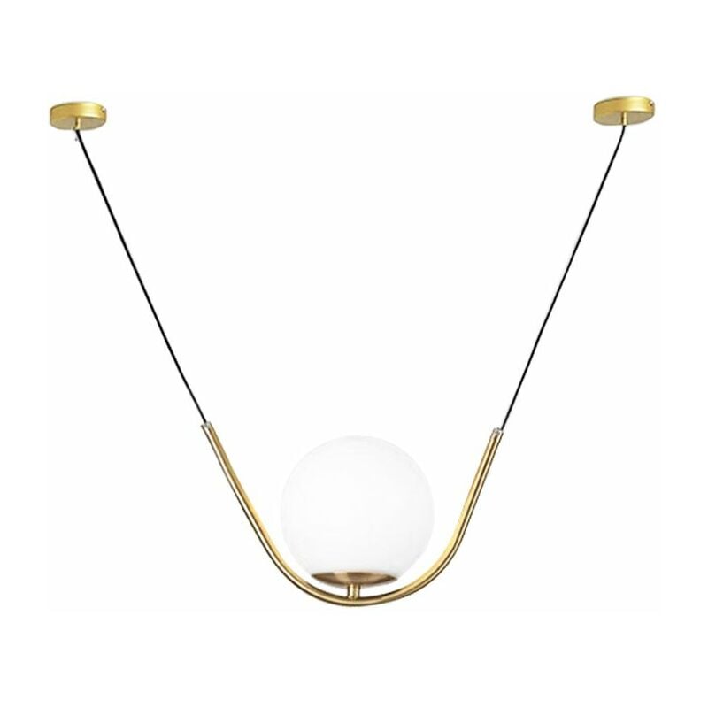 foto del prodotto lampada a sospensione app689 1cp vetro sfera oro 1 punti luce e27 43x43x70cm