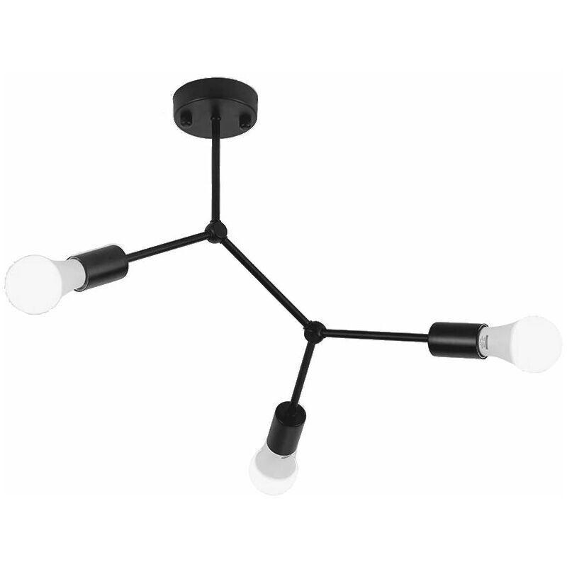 foto del prodotto lampada a sospensione app736 3c nero 3 punti luce e27 40x40x45cm