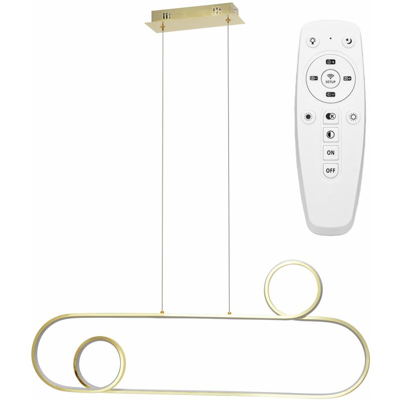 foto del prodotto lampada a sospensione app809 cp oro led telecomando 1 punti luce 40w 34,5x90x106cm regolabile