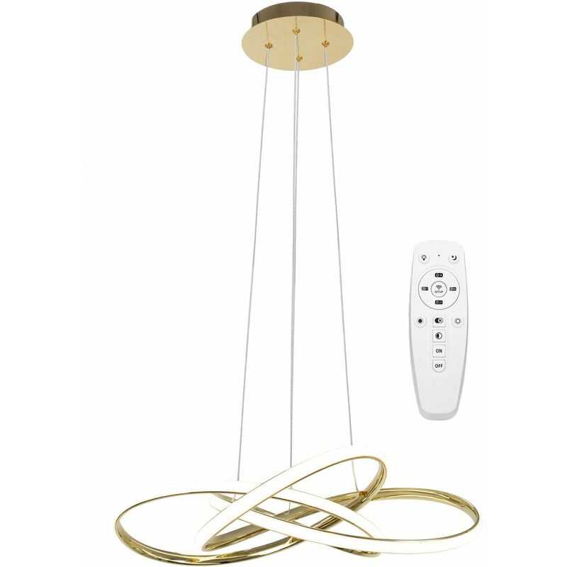 foto del prodotto lampada a sospensione app815 cp moderno node oro led telecomando 1 punti luce 70 w 60x60x13cm regolabile