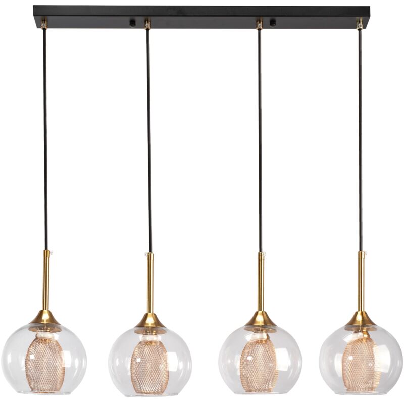 foto del prodotto lampada a sospensione app899 4cp moderno vetro 4 punti luce g9 15x60x26 101cm regolabile