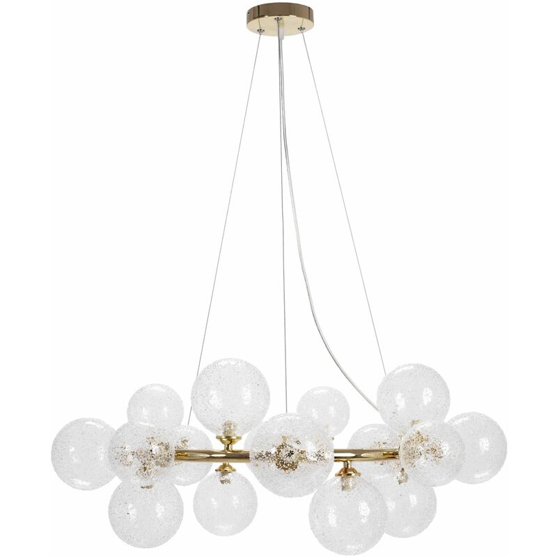 immagine 0 del prodotto lampada a sospensione app907 20cp sfere oro 20 punti luce g9 82x82x28 110cm regolabile