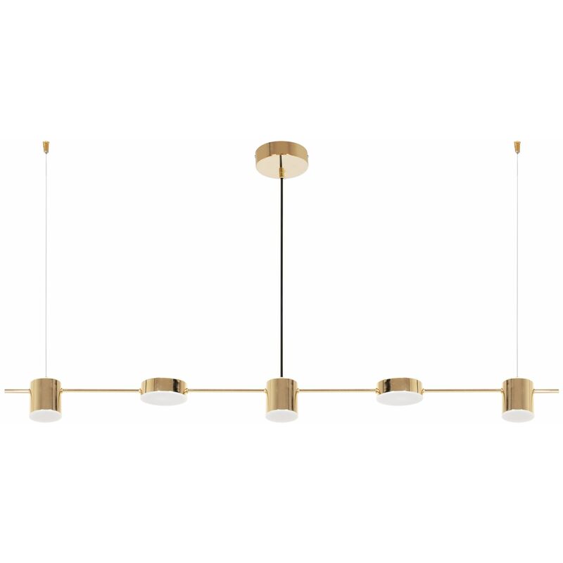 foto del prodotto lampada a sospensione app929 5cp oro led 5 punti luce 24w 115x10x7,5cm regolabile