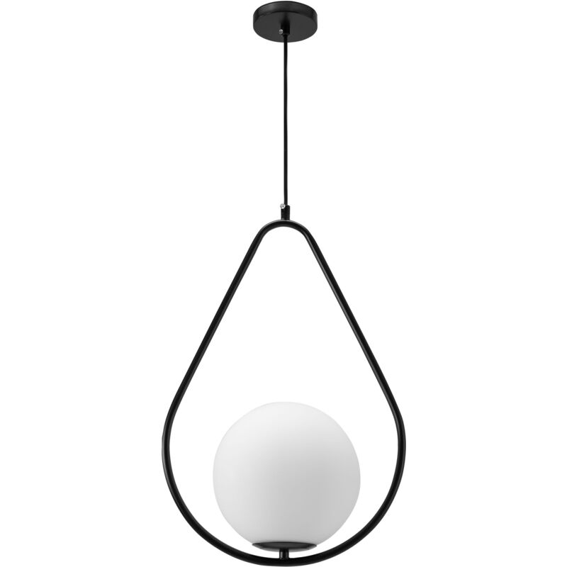 foto del prodotto lampada a sospensione app938 1cp moderno loft nero 1 punti luce e27 34x34x47 110cm regolabile