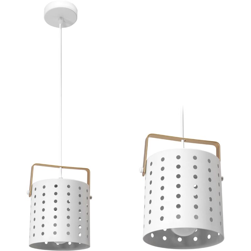 foto del prodotto lampada a sospensione app957 1cp moderno bianco tondo 1 punti luce e27 15x15x20 100cm regolabile