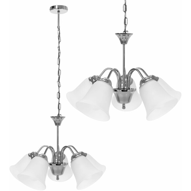 foto del prodotto lampada a sospensione app960 5cp vintage cromo 5 punti luce e27 54x36cm