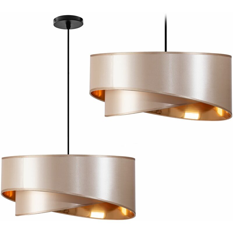 foto del prodotto lampada a sospensione app970 1cp beige oro 50cm tondo 1 punti luce e27 51x51x24,5 114,5cm regolabile