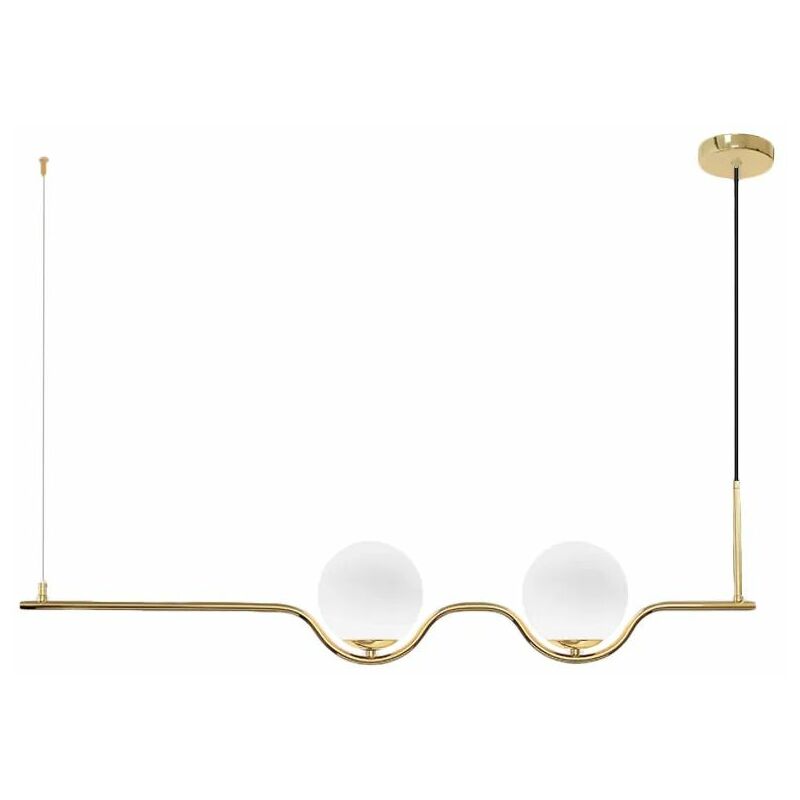 foto del prodotto lampada a sospensione app981 2cp oro 2 punti luce e27 15x104cm regolabile