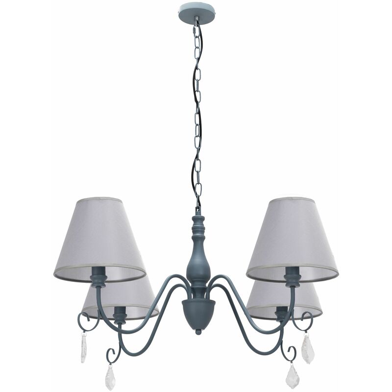 foto del prodotto lampada a sospensione app991 4cp cristallo 4 punti luce e14 80x80x36 100cm regolabile