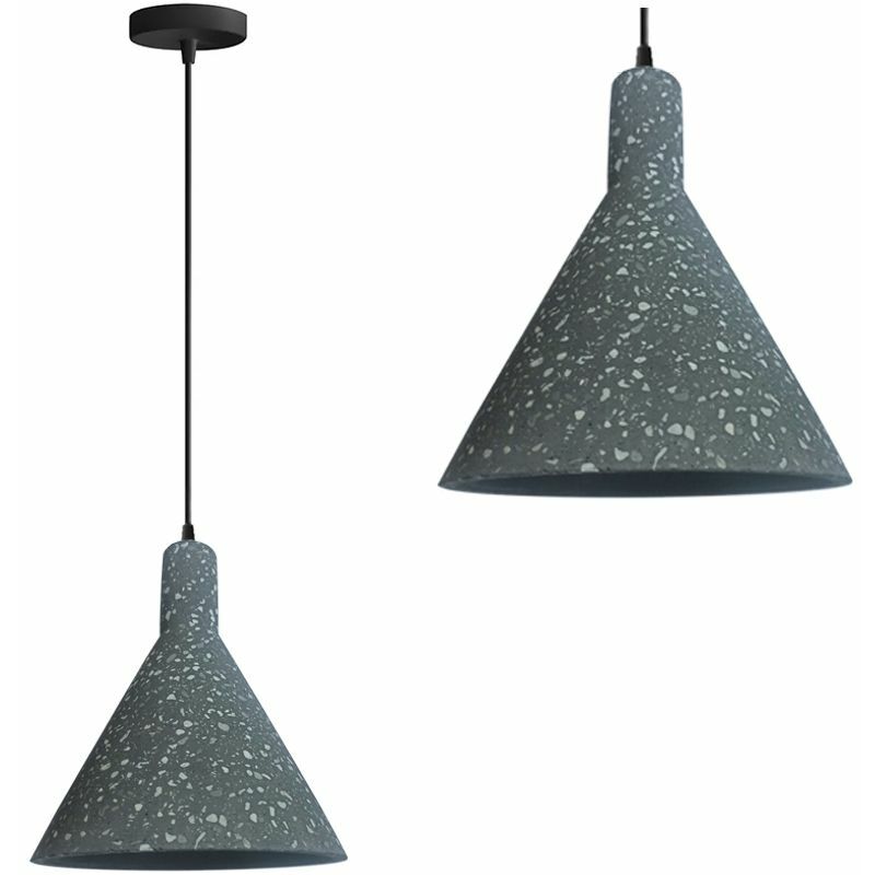 foto del prodotto lampada a sospensione app995 1cp calcestruzzo tondo 1 punti luce e27 18x18x21 100cm regolabile
