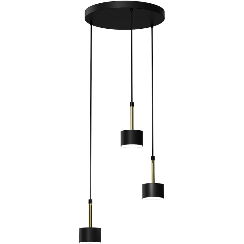 foto del prodotto lampada a sospensione arena nero oro 3xgx53