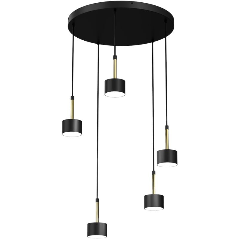 foto del prodotto lampada a sospensione arena nero oro 5xgx53